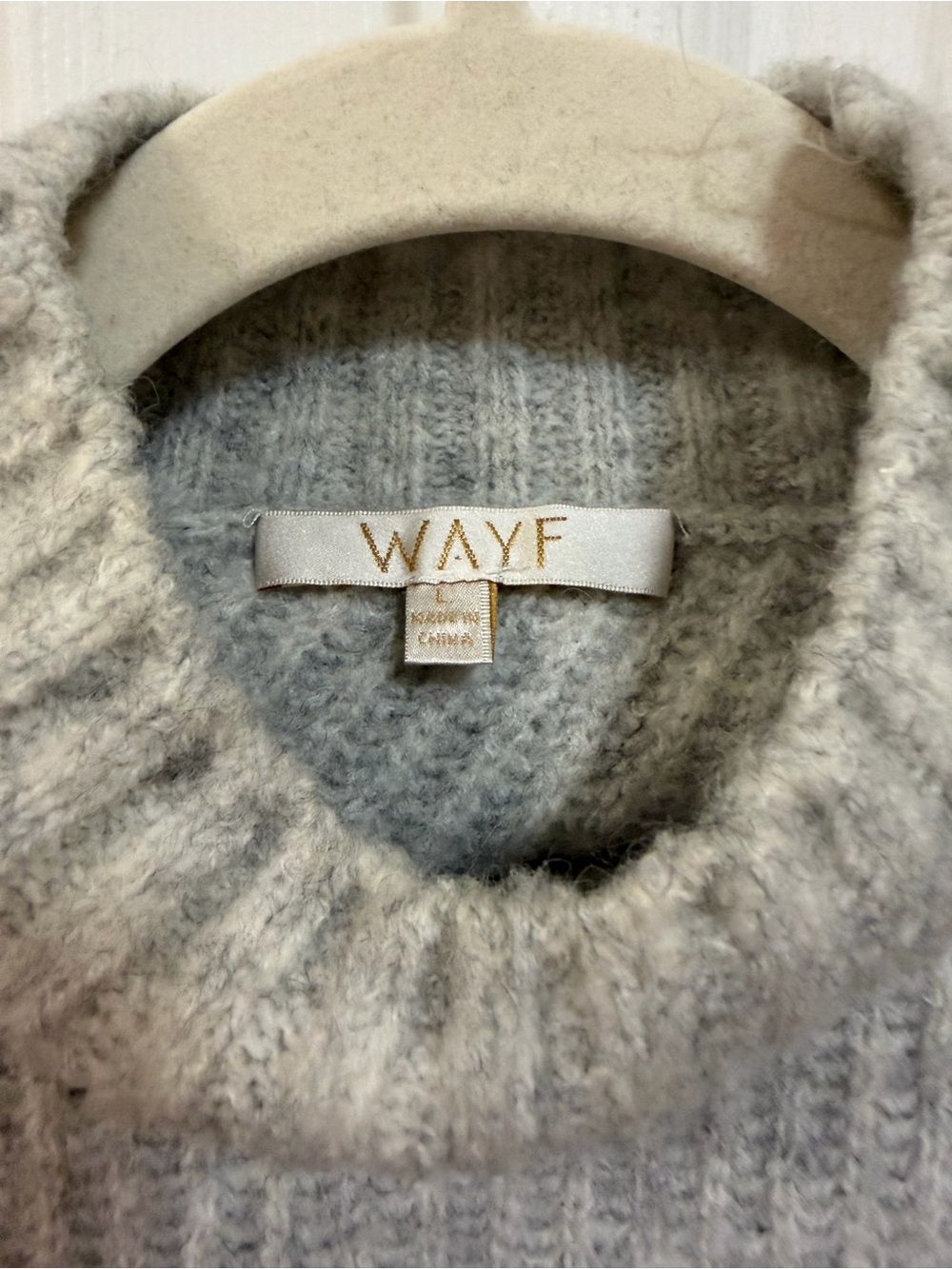 Wayf Gray Ribbed Open-Back Knit Sweater - Picture 2 of 3